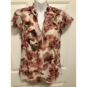Haver & Blair London Women’s‎ Small Shirt Blouse Pink Floral Whimsy Cottage core